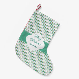 Frohe Weihnachtsbaum Mint Green Monogram Kleiner Weihnachtsstrumpf