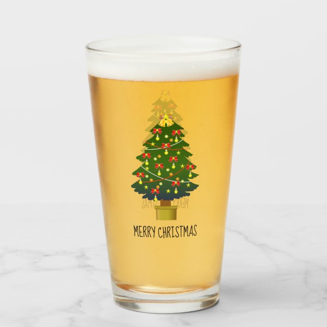 Frohe Weihnachtsbaum mit Licht Glas (Vorne (Gefüllt))