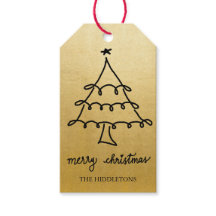 Frohe Weihnachtsbaum Moderne Script-Imitate Gold F