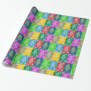 Frohe Weihnachtsbaum Muster farbenfrohe Twinkle Geschenkpapier
