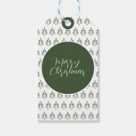 Frohe Weihnachtsbaum Muster Pine Green Geschenkanhänger