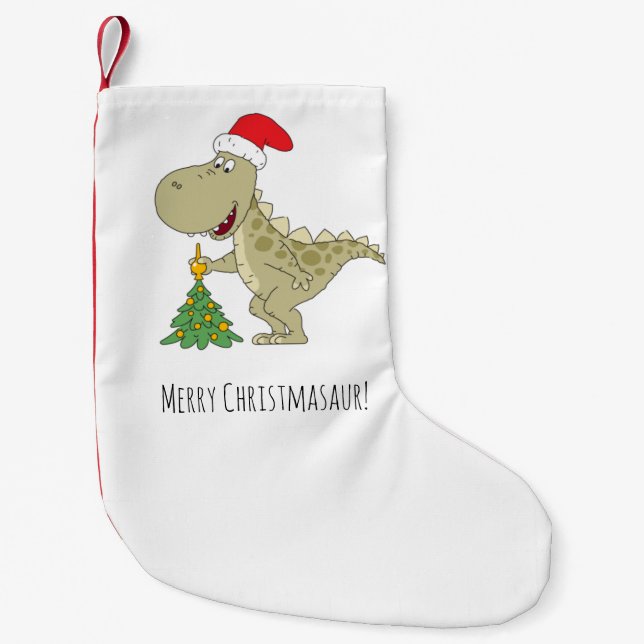Frohe Weihnachtsbaum Niedliche Dinosaurier-Weihnac Kleiner Weihnachtsstrumpf (Vorderseite)