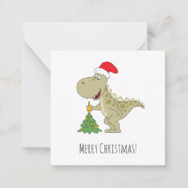Frohe Weihnachtsbaum Niedliche Dinosaurier-Weihnac Mitteilungskarte