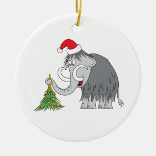 Frohe Weihnachtsbaum Niedliche Mammoth-Weihnachtsm Keramik Ornament