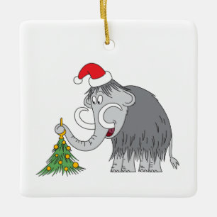 Frohe Weihnachtsbaum Niedliche Mammoth-Weihnachtsm Keramikornament