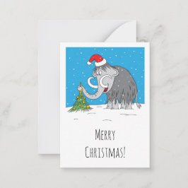Frohe Weihnachtsbaum Niedliche Mammoth-Weihnachtsm Mitteilungskarte