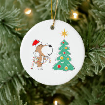 Frohe Weihnachtsbaum Niedliche Welpe Hund Weihnach