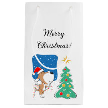 Frohe Weihnachtsbaum Niedliche Welpe Hund Weihnach