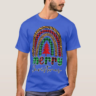 Frohe Weihnachtsbaum Pajamas Kariert Rainbow Chris T-Shirt