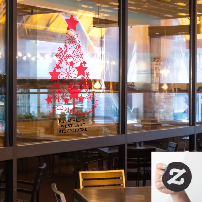 Frohe Weihnachtsbaum Personalisiert Fensteraufkleber (Restaurantfenster)
