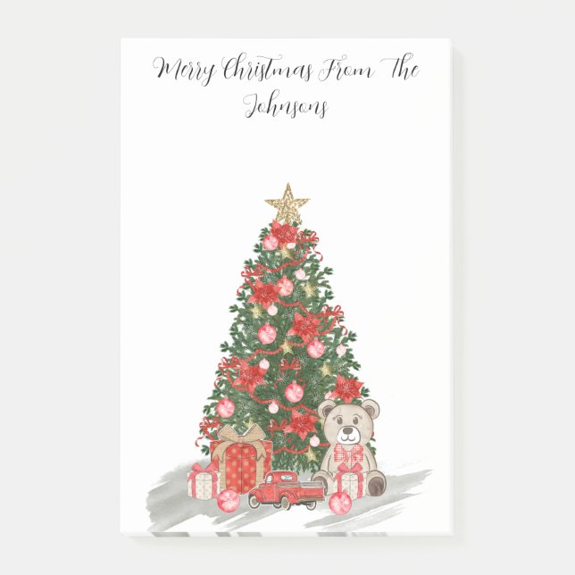 Frohe Weihnachtsbaum Post-it Klebezettel (Vorderseite)