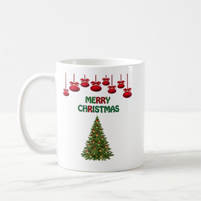 Frohe Weihnachtsbaum präsentiert Feiertag Kaffeetasse (Links)