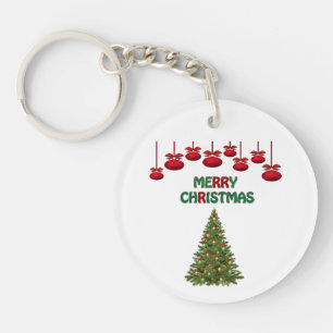 Frohe Weihnachtsbaum präsentiert Feiertag Schlüsselanhänger