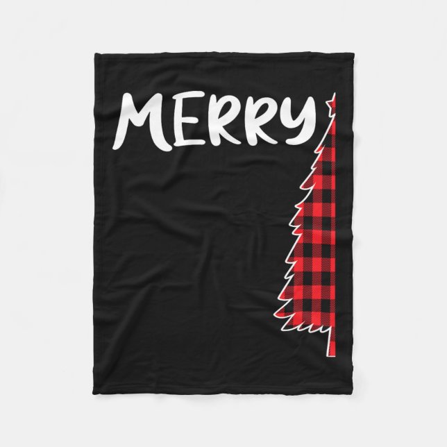 Frohe Weihnachtsbaum Red Kariert Xmas Erwachsene M Fleecedecke (Vorderseite)