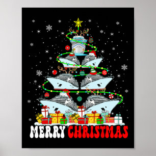 Frohe Weihnachtsbaum Rentier Elf Santa Cruise Ship Poster