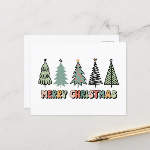 Frohe Weihnachtsbaum Retro Weihnachten Postkarte