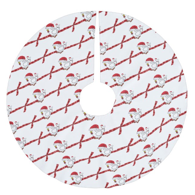 Frohe Weihnachtsbaum Rock Chick Santa Claus Hat Polyester Weihnachtsbaumdecke (Vorderseite)