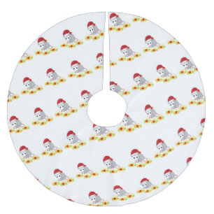 Frohe Weihnachtsbaum Rock Opossum Polyester Weihnachtsbaumdecke