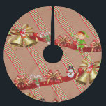 Frohe Weihnachtsbaum Rock Snowman Stripe Elves Polyester Weihnachtsbaumdecke<br><div class="desc">Weihnachts- und Urlaubsrock</div>