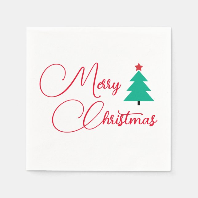 Frohe Weihnachtsbaum Serviette (Vorderseite)