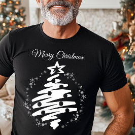 Frohe Weihnachtsbaum Silhouette Minimalistisch Url T-Shirt