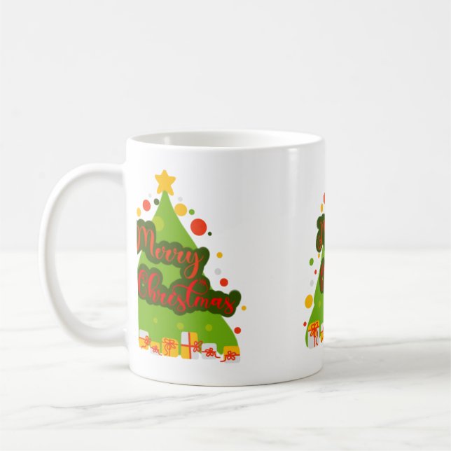 Frohe Weihnachtsbaum-Tasse Kaffeetasse (Links)