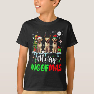 Frohe Weihnachtsbaum Three Santa Elf Labrador Retr T-Shirt