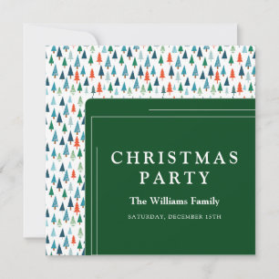 Frohe Weihnachtsbaum Urlaub Wintery Grün Party Feiertagskarte