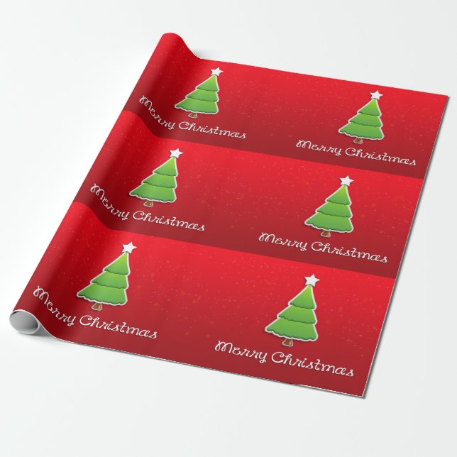 Frohe Weihnachtsbaum-Verpackungspapier Geschenkpapier (Ungerollt)