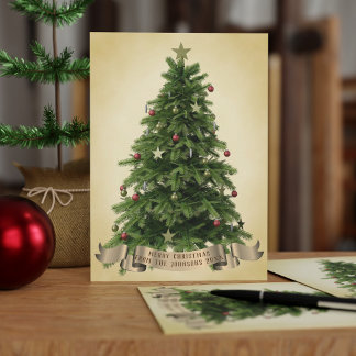 Frohe Weihnachtsbaum Von Familienname Weihnachtska Einladung