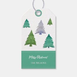 Frohe Weihnachtsbaum Wasserfarbe Pastel Muster Geschenkanhänger
