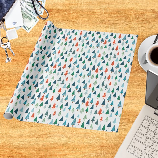 Frohe Weihnachtsbaum Weihnachts Wintery Grün Gesch Geschenkpapier (Von Creator hochgeladen)