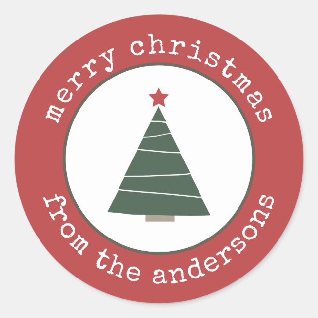 Frohe Weihnachtsbaum Weihnachtsgeschenk Tag Runder Aufkleber (Vorderseite)