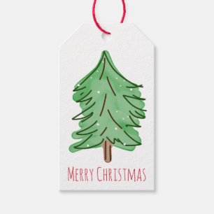 Frohe Weihnachtsbaum zu und von Geschenkanhänger