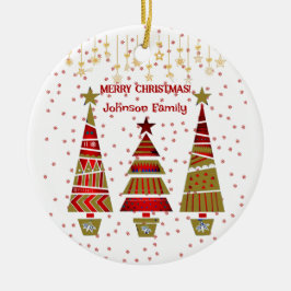 Frohe Weihnachtsbaumdekor Snowflake Familiennamen Keramik Ornament