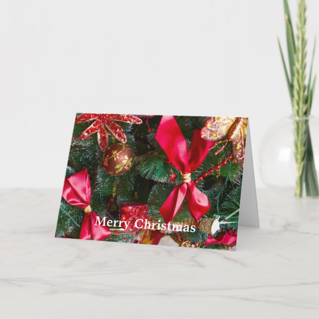 Frohe Weihnachtsbaumdekoration Feiertagskarte (Vorderseite)