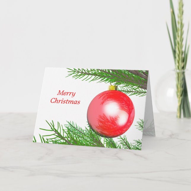 Frohe Weihnachtsbaumdekoration Feiertagskarte (Vorderseite)