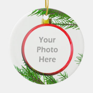 Frohe Weihnachtsbaumdekoration (Foto-Rahmen) Keramik Ornament