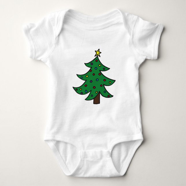 Frohe Weihnachtsbaume Baby Strampler (Vorderseite)