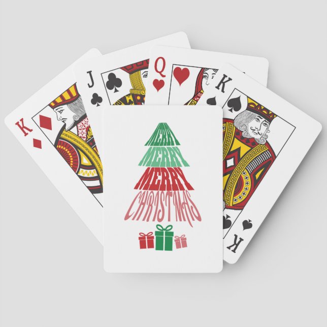 Frohe Weihnachtsbaume | Feiertag Spielkarten (Rückseite)