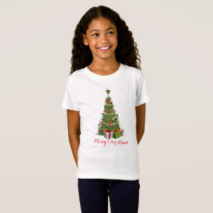 Frohe Weihnachtsbaume Girls Holiday White T-Shirt