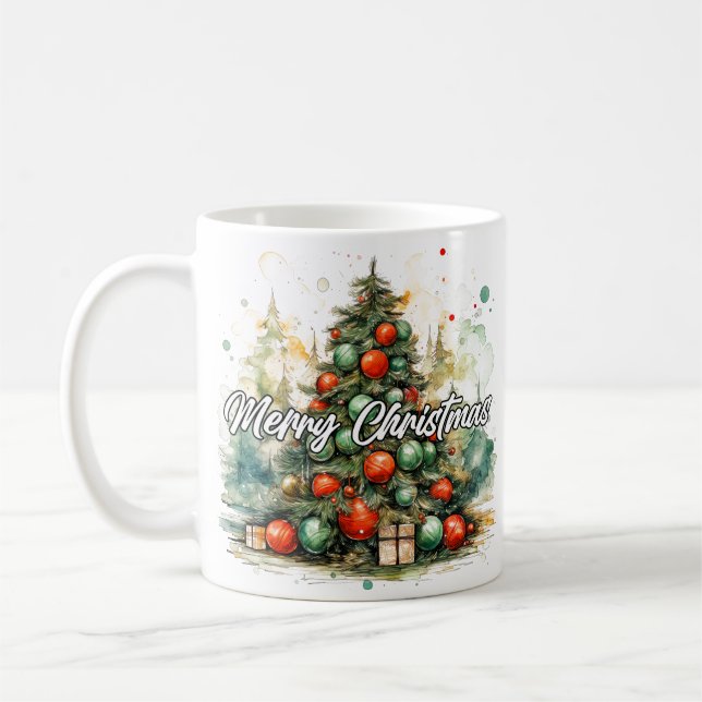 Frohe Weihnachtsbaume | Happy Holidays Kaffeetasse (Links)