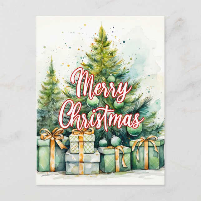 Frohe Weihnachtsbaume | Happy Holidays Postkarte (Vorderseite)