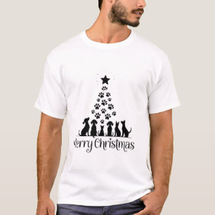 Frohe Weihnachtsbaume Hund Lover Cat Lover Mama T-Shirt