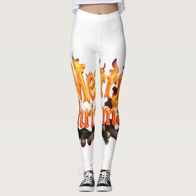 Frohe Weihnachtsbaume Leggings (Vorderseite)