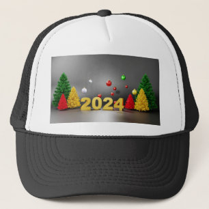 Frohe Weihnachtsbäume mit gedrucktem Bild für das Truckerkappe