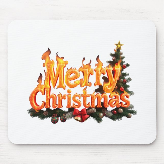 Frohe Weihnachtsbaume Mousepad (Vorne)