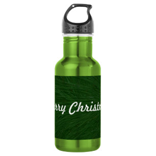 Frohe Weihnachtsbaume Nah Edelstahlflasche