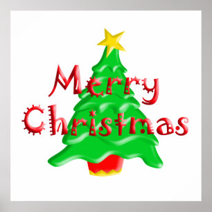 Frohe Weihnachtsbaume Poster
