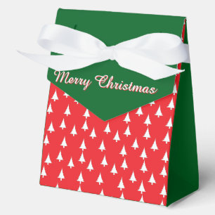 Frohe Weihnachtsbäume Rot + Grün Geschenkschachtel